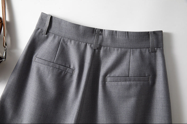 High-Waisted Casual Suit Shorts