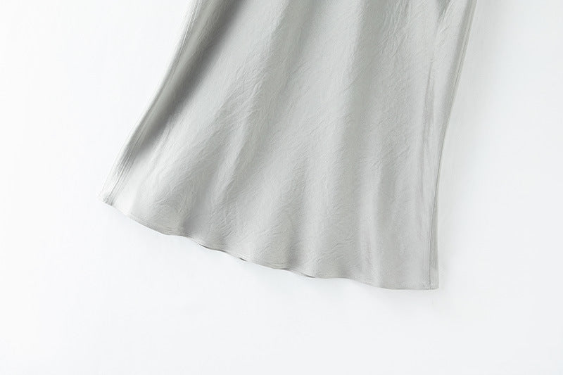 Bias-Cut Draped Fishtail Skirt