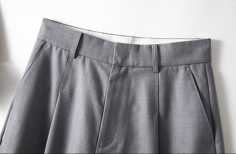High-Waisted Casual Suit Shorts